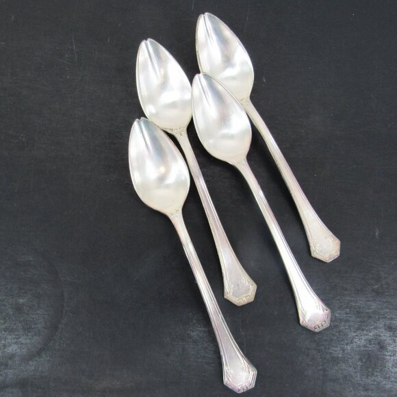 Reed & Barton Pompeian Greek Key & Scrollwork Design Dessert Fork Lot of 4 Vntg - Picture 12 of 12